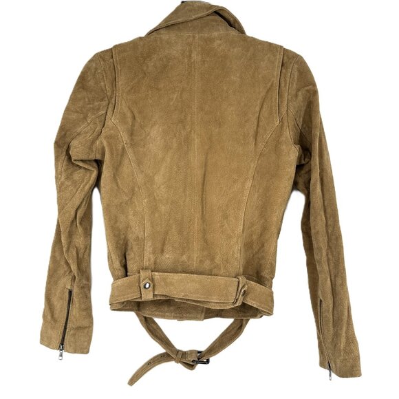 Current‎ Air Genuine Leather Suede Moto Jacket Camel Tan Small - Picture 4 of 10